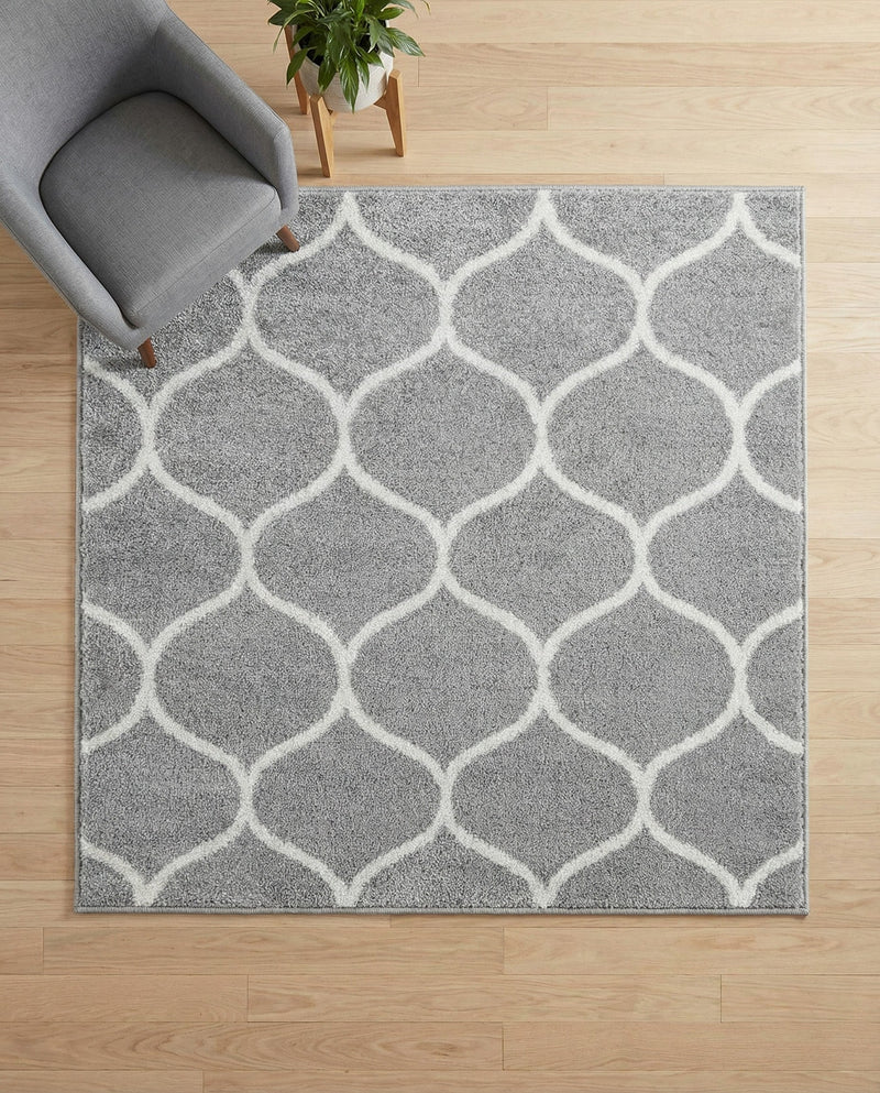 Trellis Mosaic Collection Area Rug -  Pergolatown (Light Gray) Square Light Gray  lifestyle 62