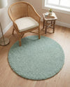 Cozy Comfort Shag Collection Area Rug - Haven (Sage Green) Round Sage Green  lifestyle 67