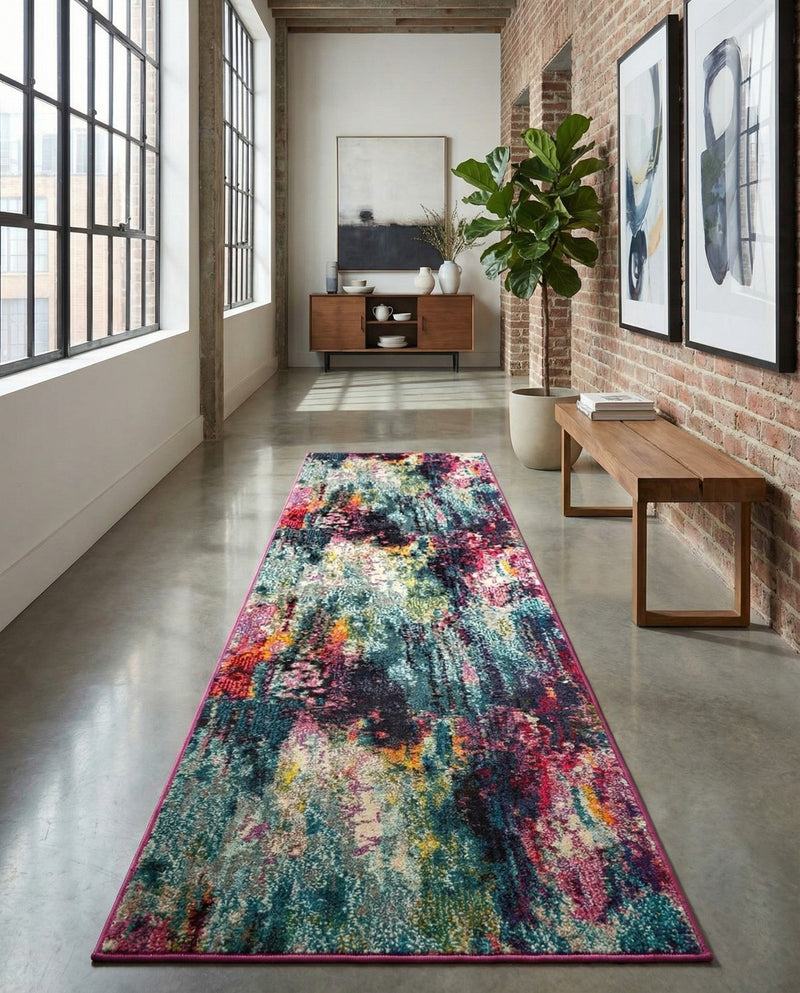 Chromatic Oasis Collection Area Rug -  Oasis Runner Multi  lifestyle 74