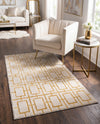 Hollywood Luxe Collection Area Rug -  Beverly (White Gold) Rectangle White Gold  lifestyle 18