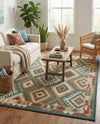 Coastal Terrace Collection Area Rug -  Sandbar Rectangle Green  lifestyle 35