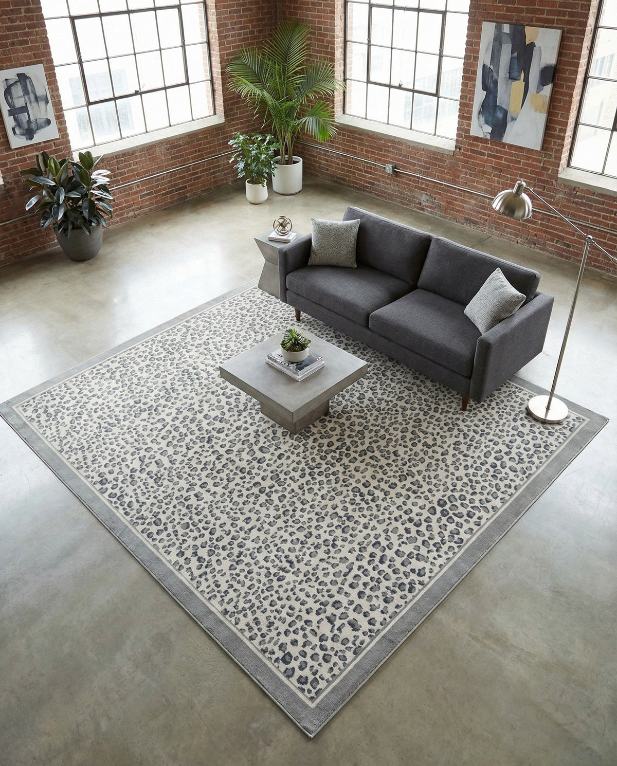 Savannah Sojourn Collection Area Rug - Serengeti Square Gray  lifestyle 161