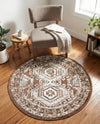 Savannah Elegance Collection Area Rug -  Tybee (Brown) Round Brown  lifestyle 45