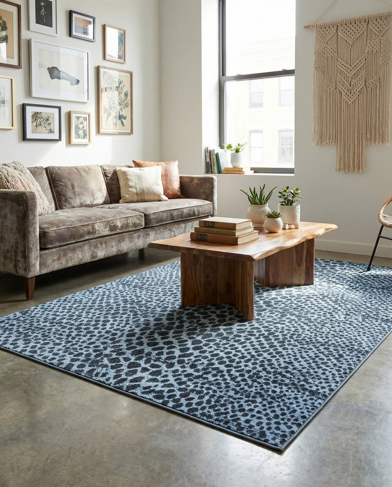Aegean Elegance Washables Collection Area Rug -  Mykonos Rectangle Navy Blue  lifestyle 56
