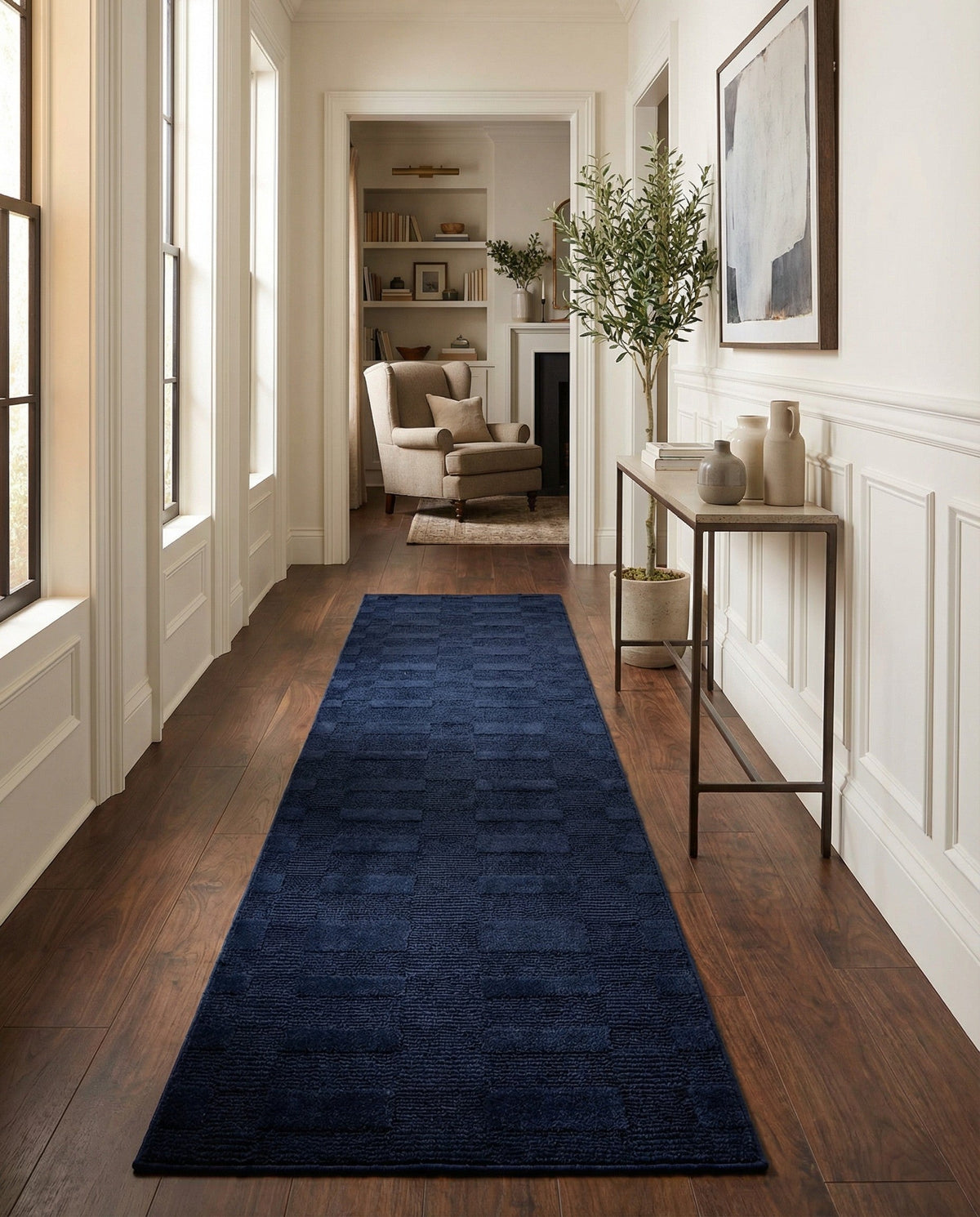 Haven Tapestry Collection Area Rug -  SereneCove Runner Inkwell Blue  lifestyle 88