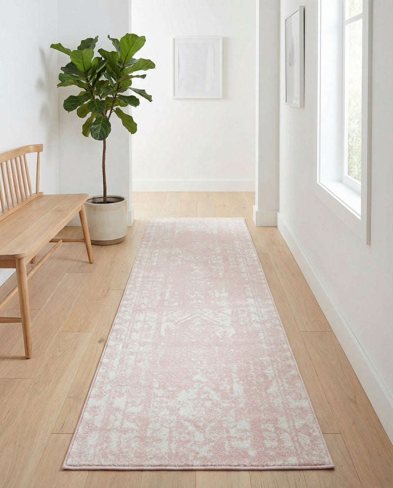 Brighton Stripes Collection Area Rug - Sussex (Pink) Runner Pink  lifestyle 20