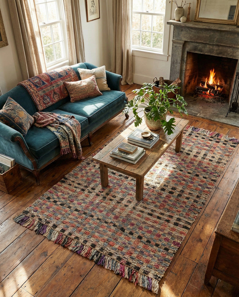 Savannah Jute Collection Area Rug - Malibu Rectangle Multi  lifestyle 14