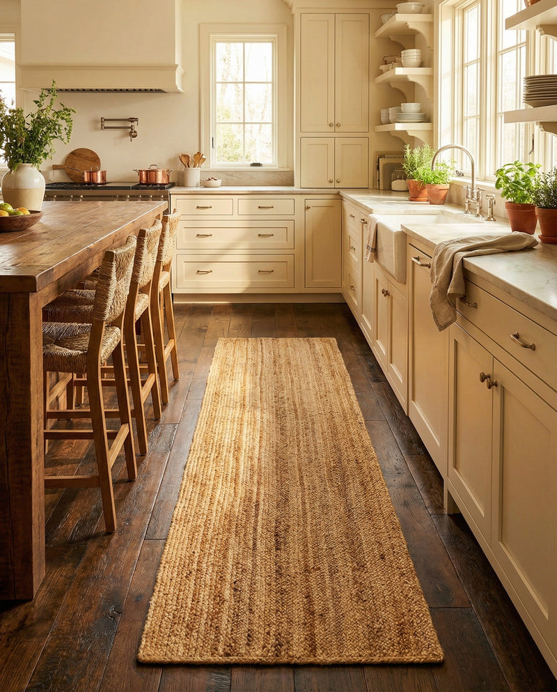 Woven Seaside Elegance Collection Area Rug - Coastline Runner Natural  lifestyle 72
