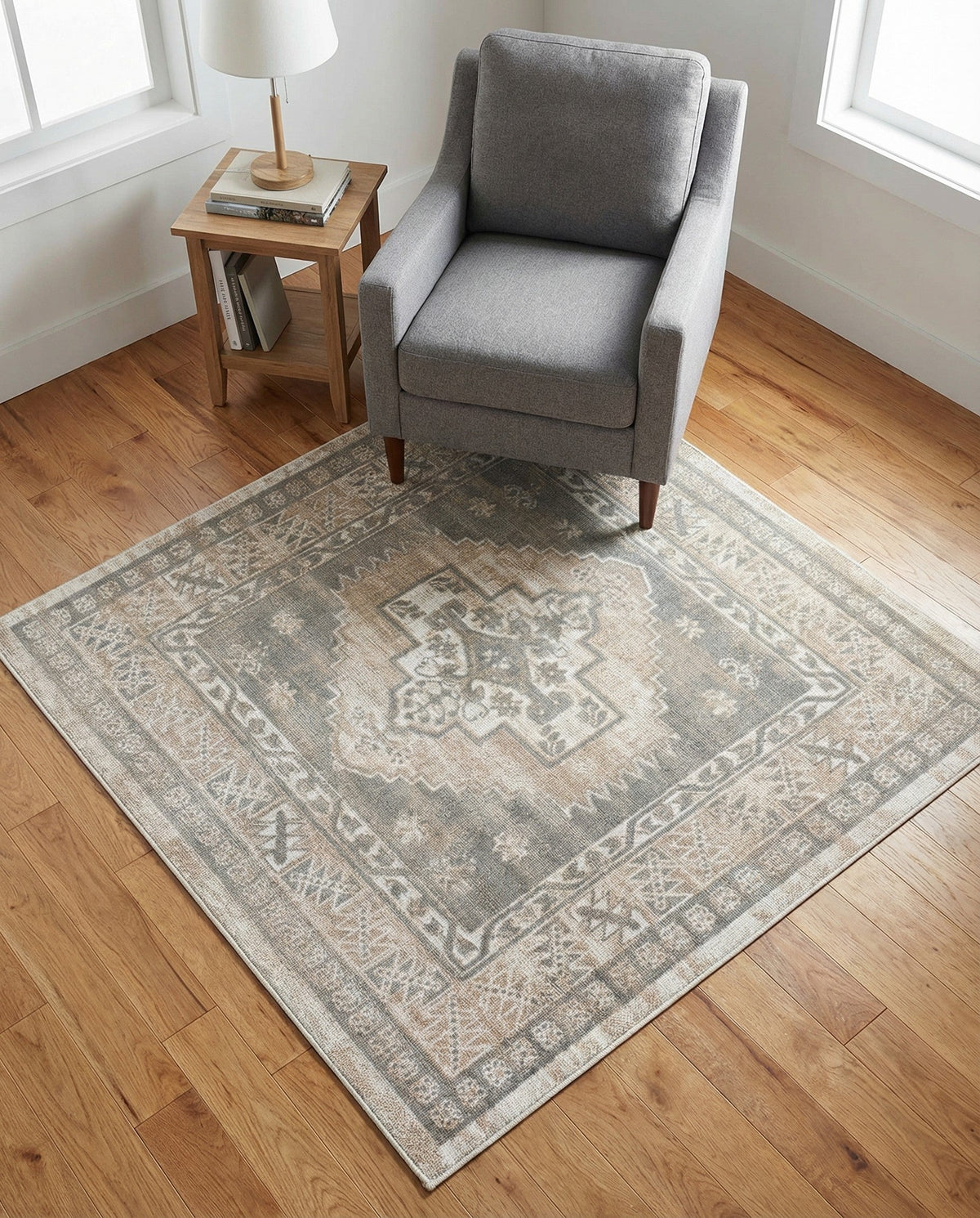 Savannah Series Collection Area Rug -  Augusta (Mink) Square Mink  lifestyle 95