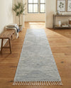 Thar Cotton Collection Area Rug - Jaisalmer (Light Gray) Runner Light Gray  lifestyle 63