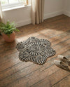 Woven Seaside Jute Collection Area Rug - Nantucket Round Black and White  lifestyle 46