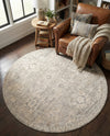 Seville Stripes Collection Area Rug -  Cordoba (Gray) Round Gray  lifestyle 51