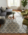 Lattice Gardens Collection Area Rug -  Bloomfield (Light Gray) Rectangle Light Gray  lifestyle 6