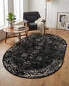 Riviera Elegance Collection Area Rug - Antibes (Black) Oval Black  lifestyle 92