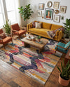 Colorburst Oasis Collection Area Rug -  Mirage Square Multi  lifestyle 52