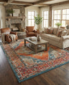Savannah Soiree Collection Area Rug - Serengeti (Rust Red) Rectangle Rust Red  lifestyle 15
