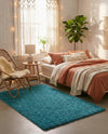Plush Oasis Collection Area Rug - Serenity (Deep Aqua Blue) Rectangle Deep Aqua Blue  lifestyle 20