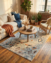 Tangier Treasures Collection Area Rug - Casablanca Rectangle Light Blue  lifestyle 7