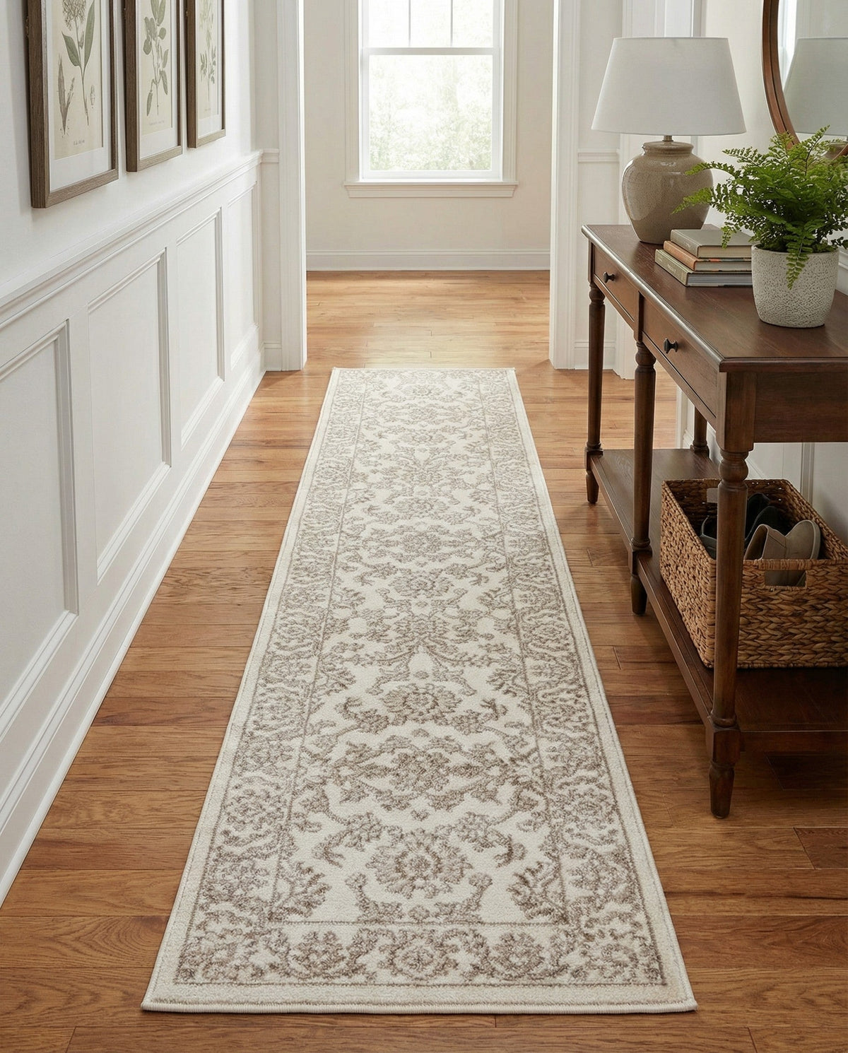 Savannah Elegance Collection Area Rug - Augusta (Ivory) Runner Ivory  lifestyle 83