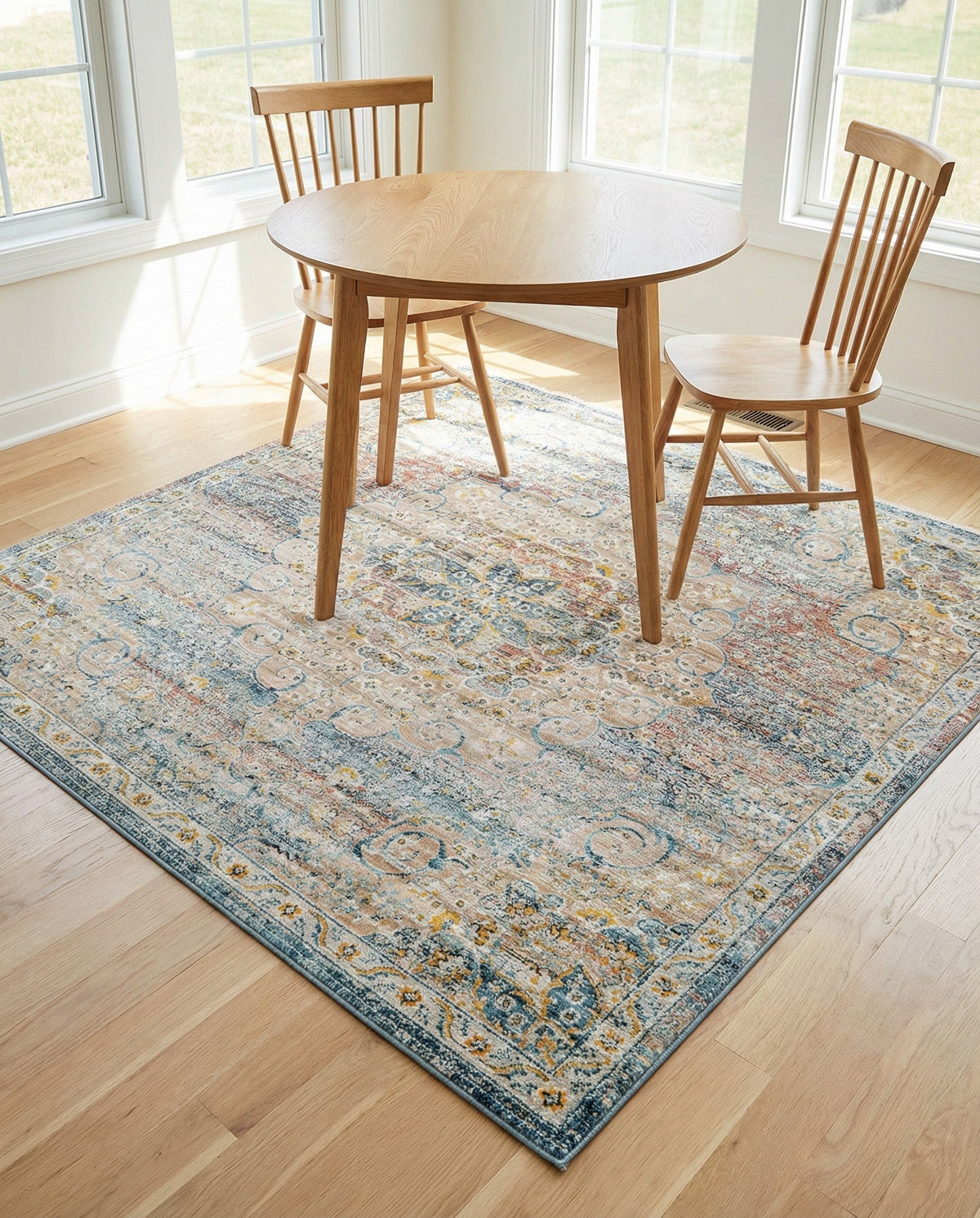 Coastal Haven Collection Area Rug - Seabreeze (Multi) Square Multi  lifestyle 83