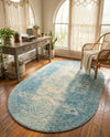 Dover Terrace Collection Area Rug -  Lagoon (Aqua) Oval Aqua  lifestyle 38