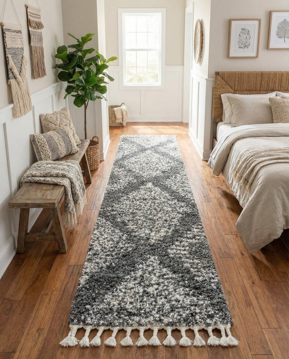 Tranquil Tides Shag Collection Area Rug -  Azure Runner Gray  lifestyle 177