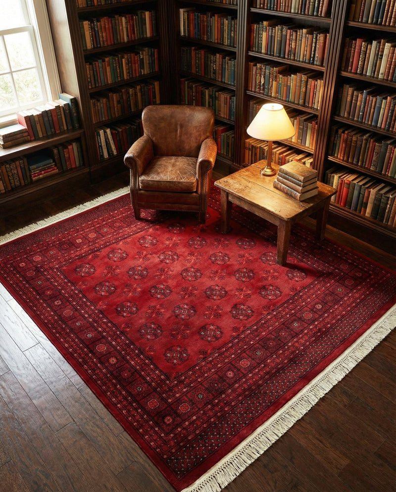 Samarkand Elegance Collection Area Rug -  Konye-Urgench Square Red  lifestyle 66