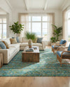 Caribbean Cove Collection Area Rug -  Lucia Rectangle Aqua  lifestyle 24