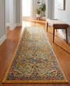 Seville Stripes Collection Area Rug -  Malaga (Yellow) Runner Yellow  lifestyle 71