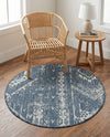 Desert Nomad Terrace Collection Area Rug - Sahara (Blue) Round Blue  lifestyle 60
