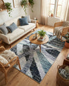 Santa Fe Trails Collection Area Rug -  Navajo Rectangle Gray and Ivory  lifestyle 12