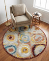 Aegean Elegance Washables Collection Area Rug -  Rhodes Round Multi  lifestyle 32