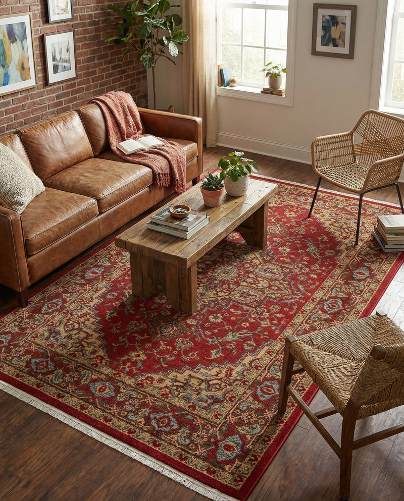 Persian Elegance Collection Area Rug -  Khorasan Rectangle Red  lifestyle 3