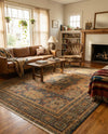 Ottoman Elegance Collection Area Rug - Sultan Rectangle Blue  lifestyle 23