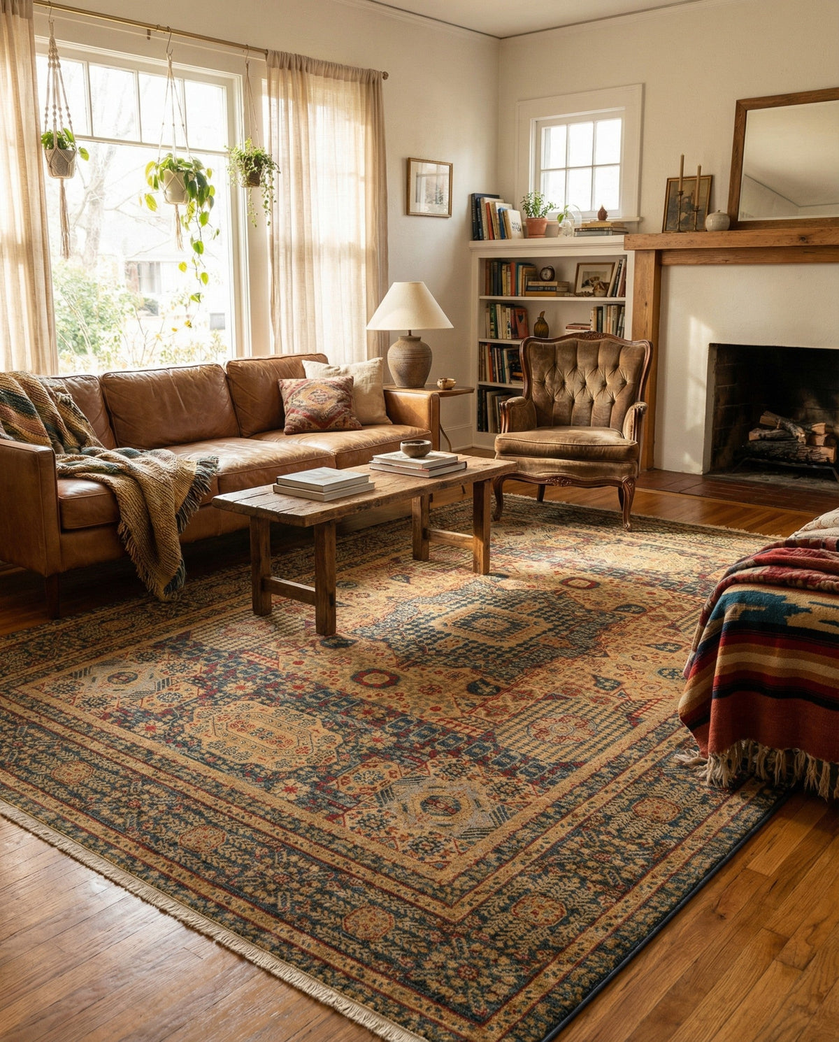 Ottoman Elegance Collection Area Rug - Sultan Rectangle Blue  lifestyle 23