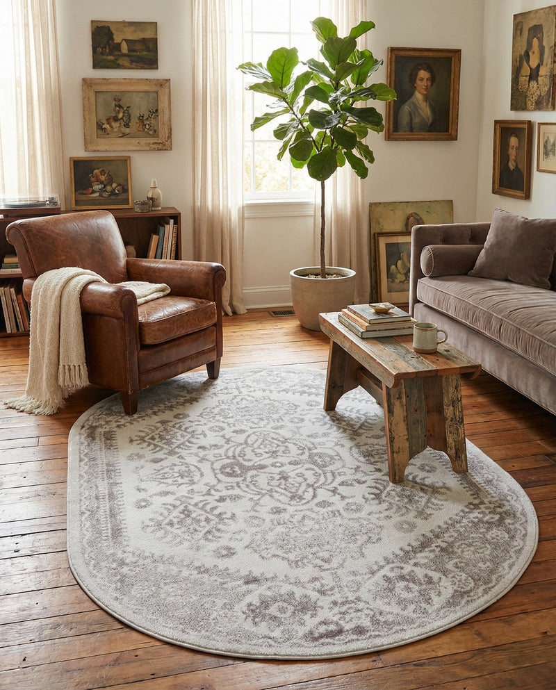 Cambridge Classics Collection Area Rug -  Fitzwilliam (Cream) Oval Cream  lifestyle 71