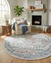Aegean Elegance Washables Collection Area Rug -  Patmos Round Ivory  lifestyle 45