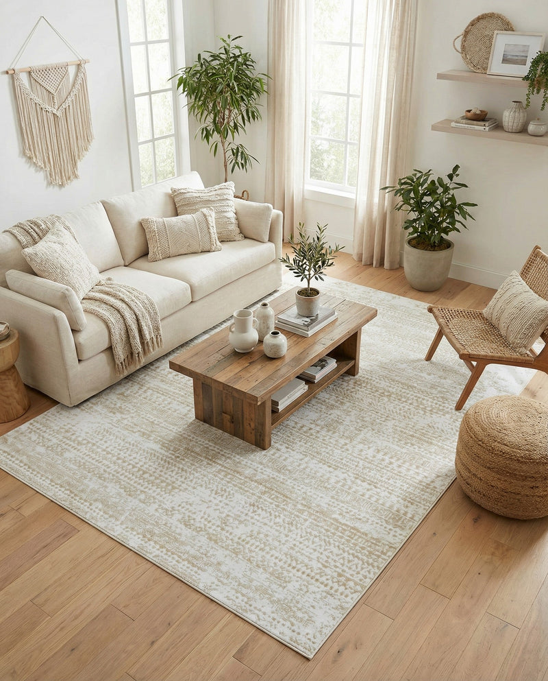 Sanctuary Retreat Collection Area Rug -  Refuge Rectangle Snow White  lifestyle 51
