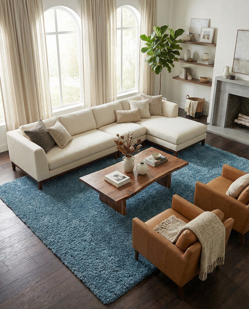 Eternal Plush Oasis Collection Area Rug -  Tranquility (Aegean Blue) Rectangle Aegean Blue  lifestyle 17
