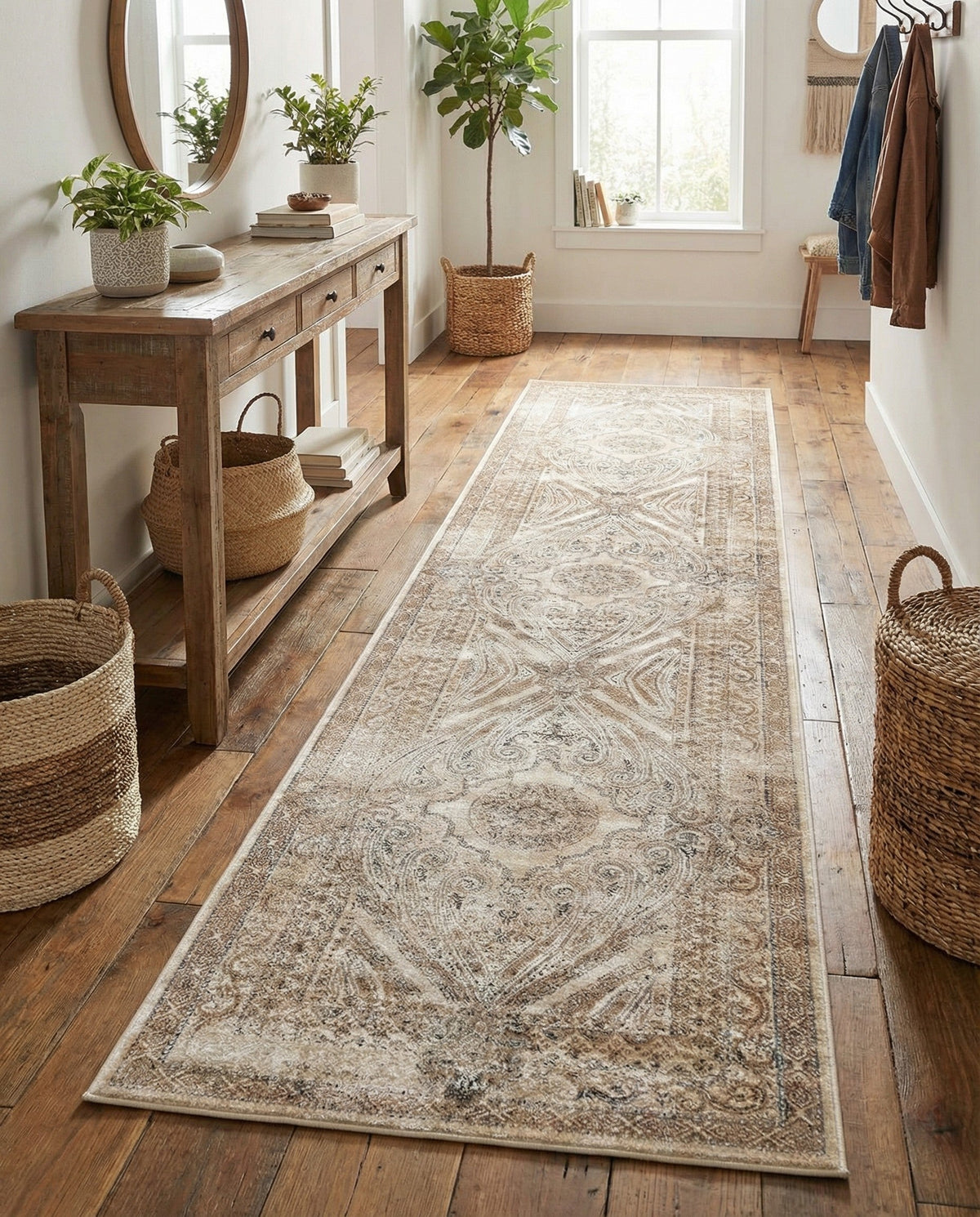 Coastal Manor Collection Area Rug -  Seagrove Runner Beige  lifestyle 82