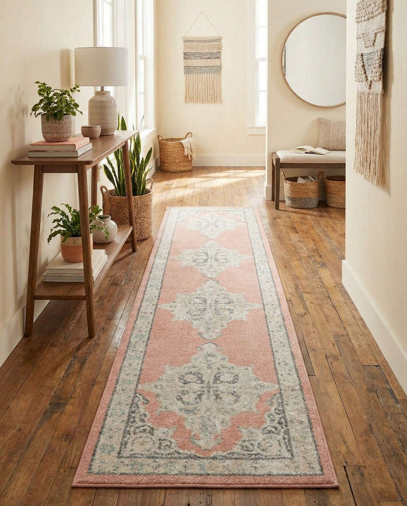 Beverly Grove Collection Area Rug -  Fairfax (Rose) Runner Rose  lifestyle 73