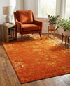 Riviera Elegance Collection Area Rug - Antibes (Orange) Rectangle Orange  lifestyle 25