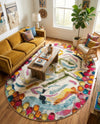 Colorburst Oasis Collection Area Rug -  Calypso Oval Multi  lifestyle 65