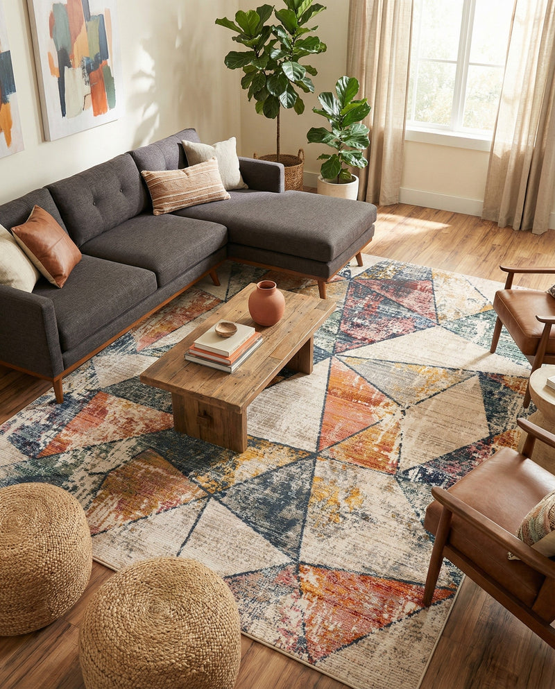 Jewel Oasis Collection Area Rug -  Topaz Rectangle Multi  lifestyle 15