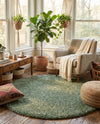 Alpine Plush Collection Area Rug -  Cortina (Sage) Round Sage  lifestyle 72