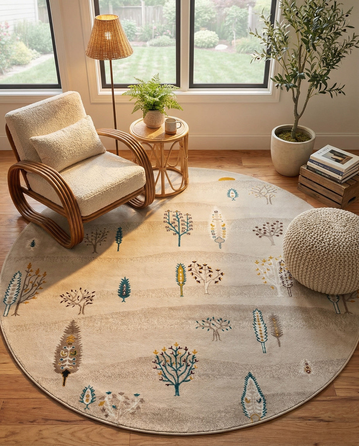 Coastal Haven Collection Area Rug -  Surfside Round Ivory  lifestyle 114