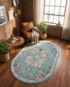 Beverly Grove Collection Area Rug - Melrose (Aqua) Oval Aqua  lifestyle 62