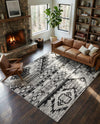 Cascade Range Collection Area Rug - Hood (Black and White) Rectangle Black and White  lifestyle 15