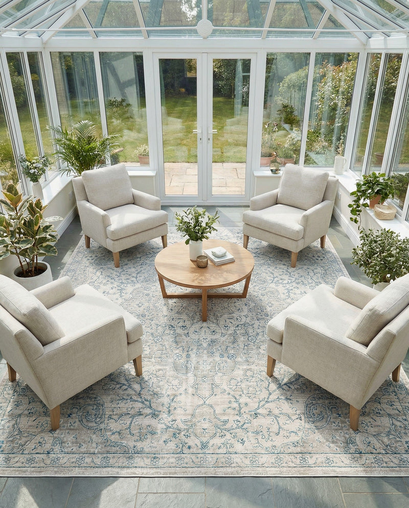 Coastal Haven Collection Area Rug - Seabreeze (Gray) Square Gray  lifestyle 65