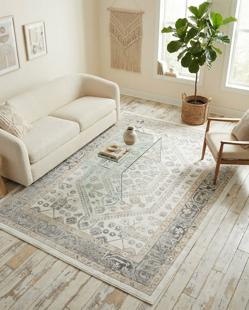 Adriana Terrace Collection Area Rug - Capri (Ivory) Rectangle Ivory  lifestyle 31